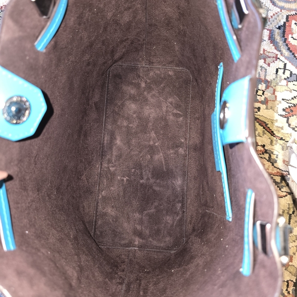 Michael Kors Turquoise Leather Tote Bag - Picture 5 of 6